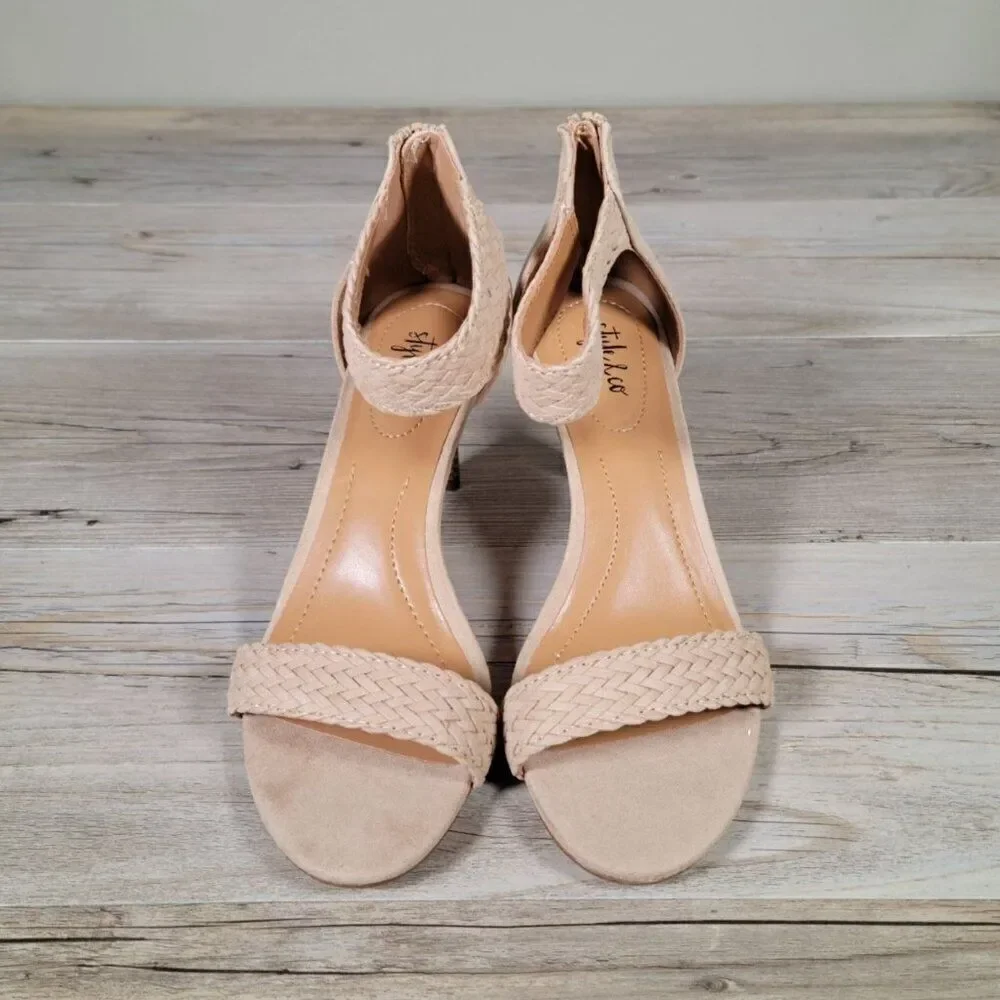 Style & Co. Patty Faux Suede Ankle Strap Dress Sandals Sz 6M